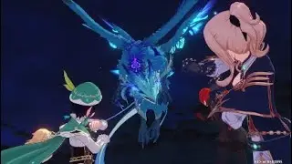 Genshin Impact - Uma Sombra Azul: Derrote O StormTerror Dvalin (Sem comentários)