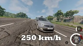 Volkswagen Golf 250 KM/H vs Wall | Hill Down | Beam NG Drive