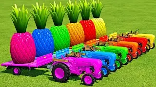 LOAD PINEAPPLES & TRANSPORTING WITH MINI PORSCHE TRACTORS - Farming Simulator 22
