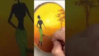 Happy African Girls - Time lapse acrylic painting