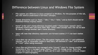 Differences between Linux and Windows File System