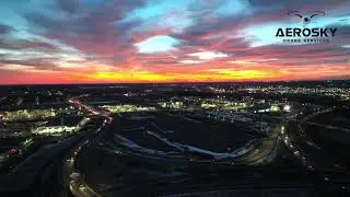 Hamilton, Ontario Sunset, Aerial view