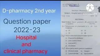 D-pharma 2nd year old question paper H.C.P 2022 #aicte #hstes #pci #hsbte #pharmacist