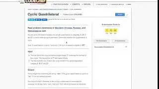 Codechef Starters-Cyclic Quadrilateral
