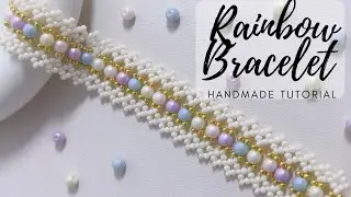 Diy bead bracelet making | Unique Rainbow Bracelet tutorial #beadedbracelet #handmade