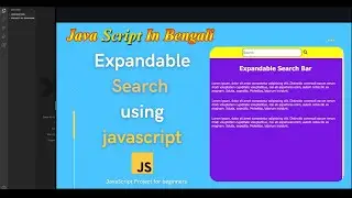 How To Design Search Bar Using Html CSS & JavaScript | CSS Expandable Search Box || Bangla Tutorial