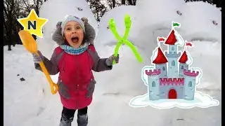 Замок из СНЕГА круче чем ФОРТ из снега и у Элли Ди  - часть 1 - SNOW CASTLE