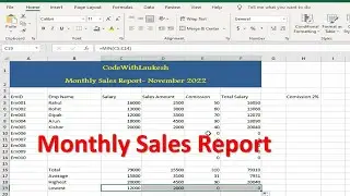 monthly sales report format in excel || monthly sales report in  excel 2016