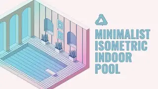 Designing A Minimalist, Isometric Indoor Pool Room in Affinity Designer 2 - Speed Art