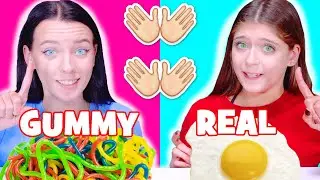 ASMR Gummy Food and Real Food Mystery Wheel Mukbang