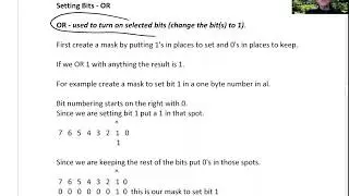 Explanation of using OR to set bits in X86 Assembly Language.