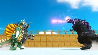 Team Gigan 2 vs 1 Kaiju and robot animal revolt battle simulator