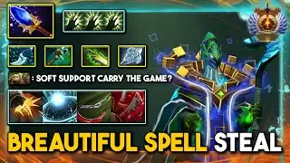 BEAUTIFUL SPELL STEAL Soft Support Rubick Aghs Scepter Item Build 100% Carry The Game 7.35d DotA 2