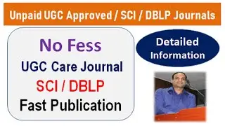 No Charges to Publish in UGC Care Journal |SCI / DBLP | Fast Publication Journals 