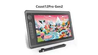 Drawing Monitor Parblo Coast12Pro Gen2 with S01 Short Stroke Hard Pen 16K-Level Pressure Sensitivity
