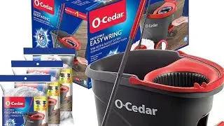 O-Cedar Easywring Microfiber Spin Mop & Bucket Floor Cleaning System with 3 Extra Refills