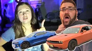 Youtubers Drag Race Gone Wrong - Grims Camaro vs Duhops Challenger Halloween Challenge