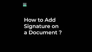 Tutorial video for adding a Signature on a document through Document Scanner App.