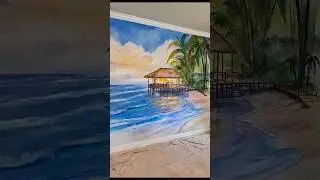 Tiki Bar Mural Time-lapse - Two Days in 21 Seconds