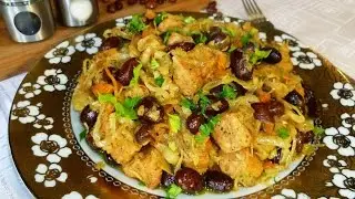 Свинина с фасолью и квашеной капустой