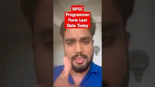 Rpsc Programmer Form Last Day Today #rpscprogrammer #shorts