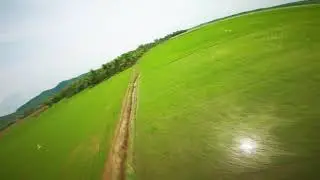 Vietnam rice field with drones