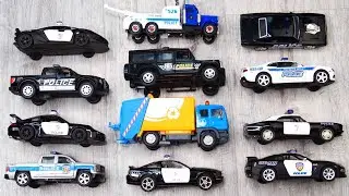 Garbage Truck And Many Police Cars