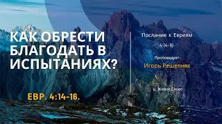 Евреям 4:14-16 Как обрести благодать в испытаниях? | Игорь Решетняк| Живое Слово