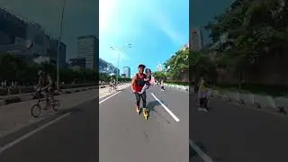 Downhill sambil gendong anak kecil 🥰🥰 sayang anak