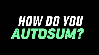 Excel: How to AUTOSUM in one click