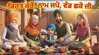 Guru Nanak Dev Ji Gurpurab  🙏 | Kirat Karo, Naam Japo, Vand Chhako Kids Song | Punjabi Nursery Rhyme