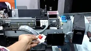 how to Epson L805 L18050 ink refill ink air head cleaning error code red light #epson #service