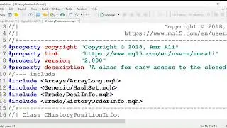 MQL4 MQL5 Course: CHistoryPositionInfo.mqh Class