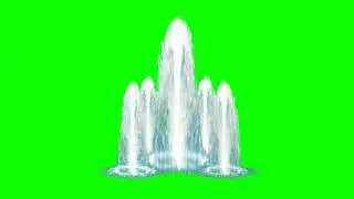 Video of Sound with Water From the Fountain Green Screen