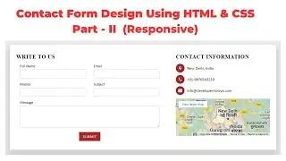 Responsive Contact Us Page Design using Html CSS Part - 2 | Contact Us Page Design HTML CSS