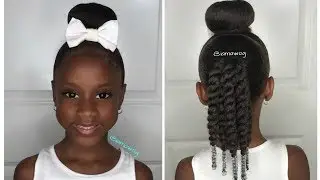 Quick & Easy 10 Min Sock Bun Hairstyle #1 | Kids Natural Hairstyle | IAMAWOG