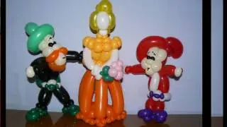 Белоснежка и 7 гномов фигурки из воздушных шариков