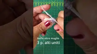 Come lavorare assieme i punti alti all'uncinetto per formare un gruppo.  #crochet #shorts