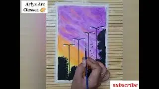 Oil pastel shadow painting#Colourful painting#Very easy-for beginners#Step by step tutorial