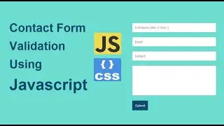 Contact Form Validation Using Javascript | PHP Part 1