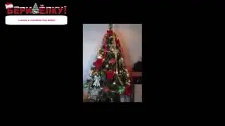 украшение елки конфетами и мандаринами