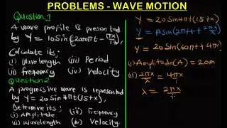 Solving Problem On Wave Motion (Using Progressive Wave Equation)