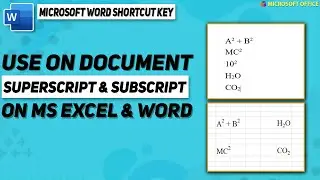 Shortcut key to do superscript and subscript on ms Excel and Word | F HOQUE |