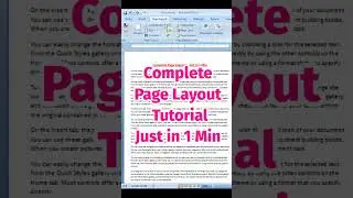 Page Layout in ms word | page setup 
