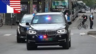 [US Siren!] ARMORED BMW X5 US Embassy come from TEAM USA HOUSE during the Olympic Games! #1618