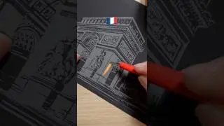 🇫🇷Arc de Triomphe Night Show Revealed!🎇 #art #diy #france #scratchart