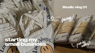 studio vlog 01 : starting my small (totebag) business! Pack orders with me! | PH 🧸