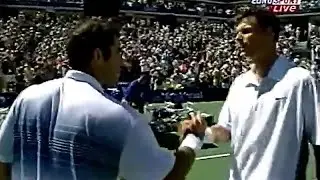Pete Sampras vs Scheng Schalken 2002 US Open SF Highlights