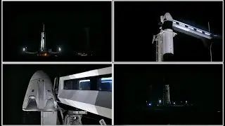 Запуск РН Falcon 9 Block 5 с кораблем Сrew Dragon