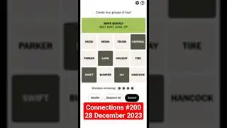 Connections NYT #200: December 28, 2023 | #nytcrosswordanswers #Blue7